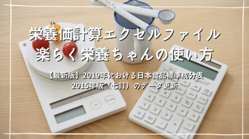 【最新版】栄養価計算Excelファイル「楽らく栄養ちゃん」 発売のイメージ