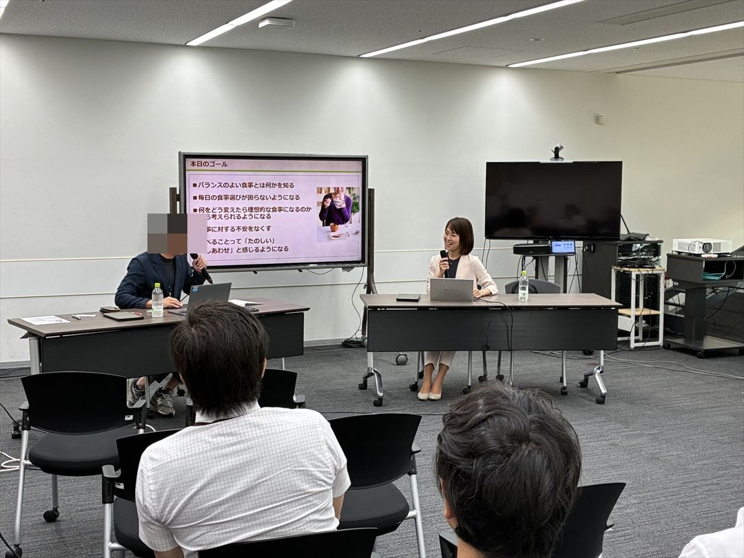 【朝日放送グループホールディングス】社員向け健康経営研修「パフォーマンスが上がる食事術」登壇のイメージ