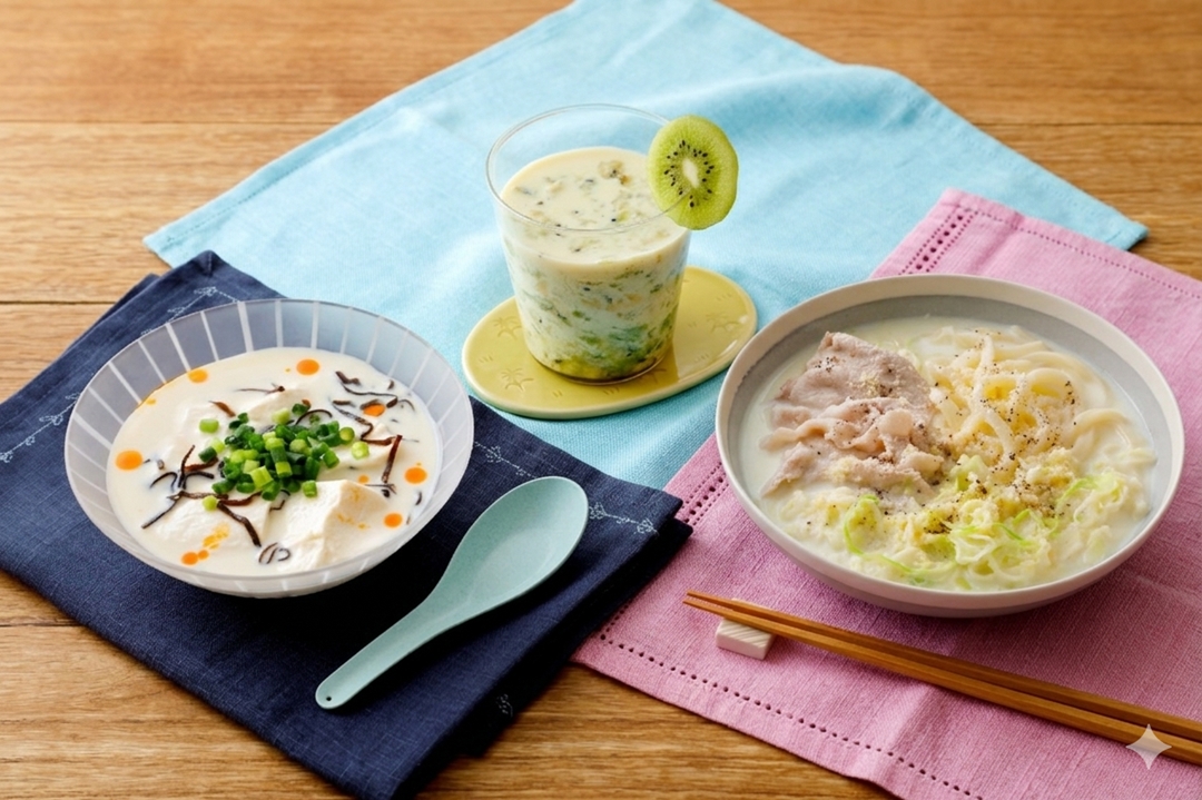 【日本テトラパック】”リセッ豆乳プロジェクト”『リセッ豆乳食堂第1弾 リセッ豆乳メシ試食会』レシピ撮影・フードコーディネートのイメージ
